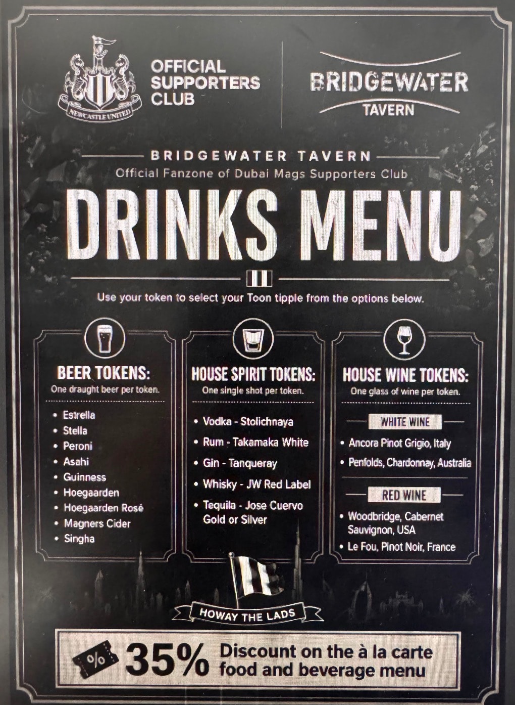 Exclusive Members' Matchday Drinks Package — Available All Season at Bridgewater Tavern